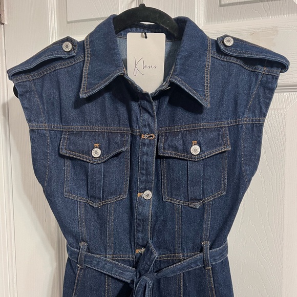 NWT | Klesis Denim Midi Dress, Size S - Picture 5 of 9